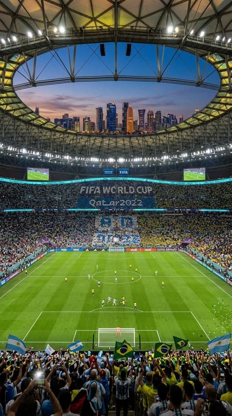 A packed stadium during the 2022 World Cup in Qatar
